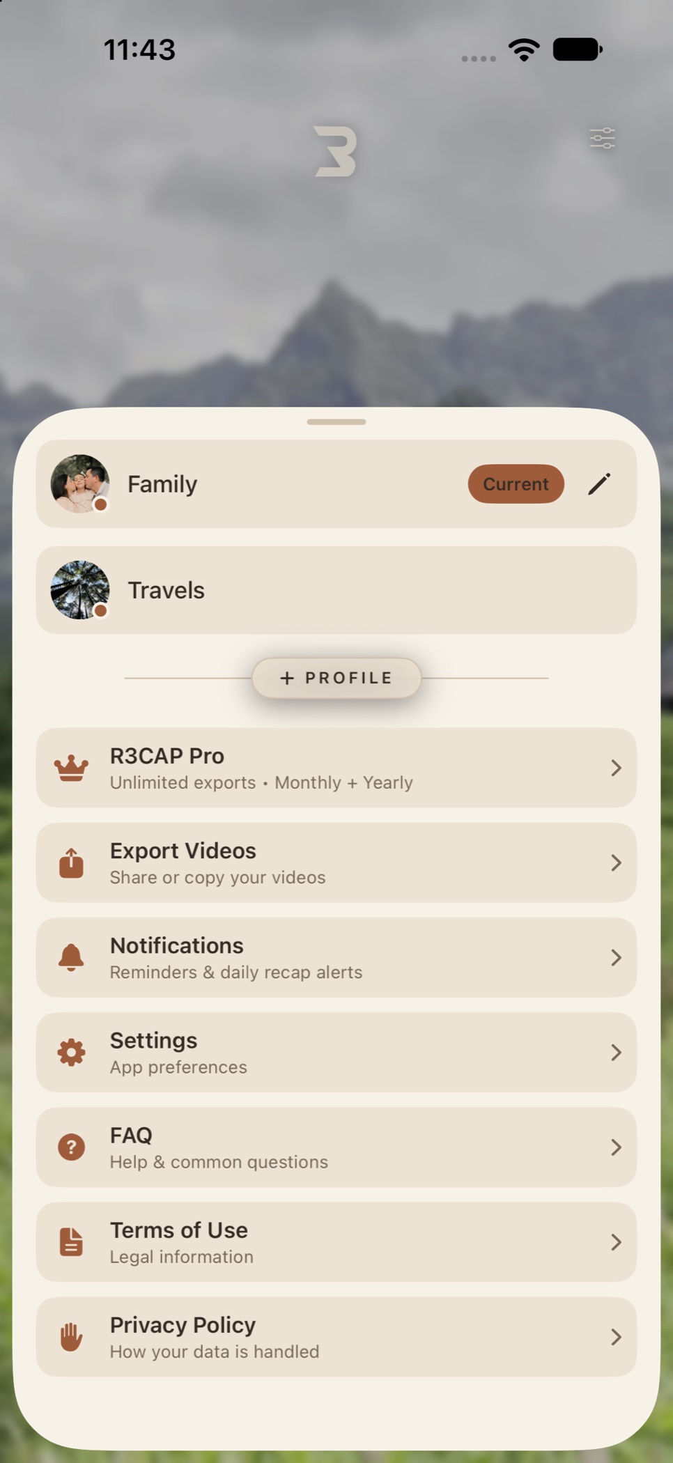 R3CAP Family and Travels profiles